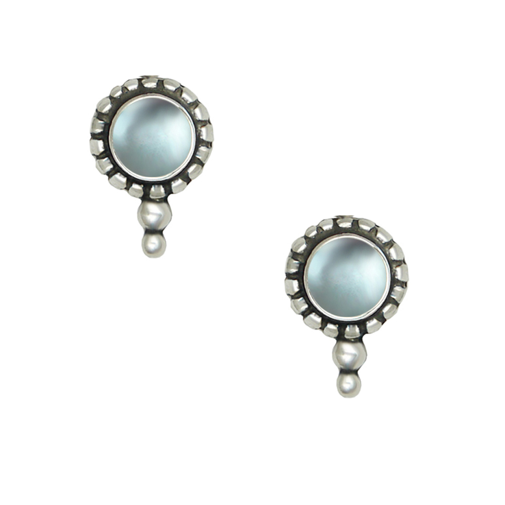 Sterling Silver Little Blue Topaz Post Stud Earrings